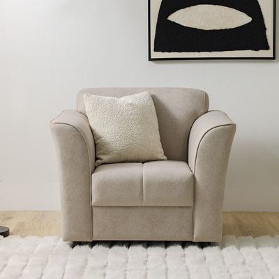 Cosica 1-Seater Fabric Sofa - Beige - With 5-Year Warranty