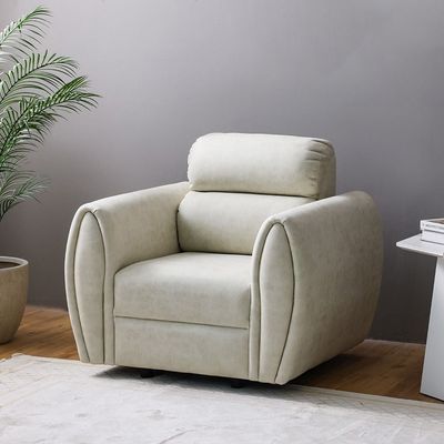 Jade 1-Seater Fabric Sofa - Cream - With 5-Year Warranty