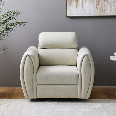 Jade 1-Seater Fabric Sofa - Cream - With 5-Year Warranty