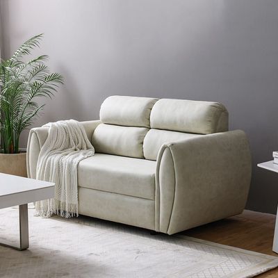 Jade 2-Seater Fabric Sofa - Cream - With 5-Year Warranty