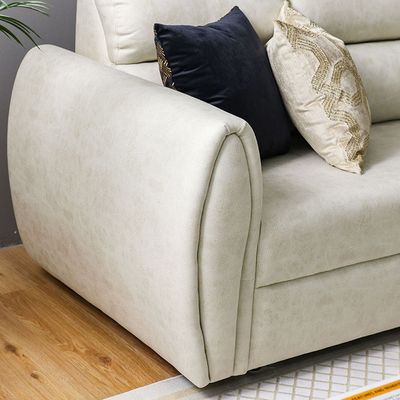 Jade 2-Seater Fabric Sofa - Cream - With 5-Year Warranty