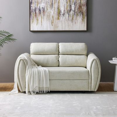 Jade 2-Seater Fabric Sofa - Cream - With 5-Year Warranty