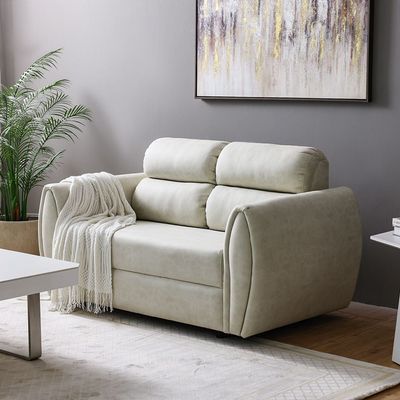 Jade 2-Seater Fabric Sofa - Cream - With 5-Year Warranty