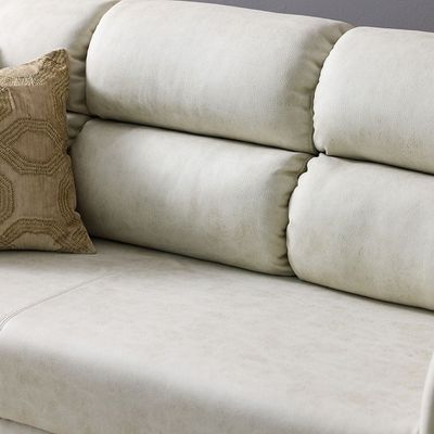 Jade 3-Seater Fabric Sofa - Cream - With 5-Year Warranty