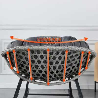Reclining Rattan Outdoor Rocking Chair with Cushion - Comfortable Garden & Patio Chair