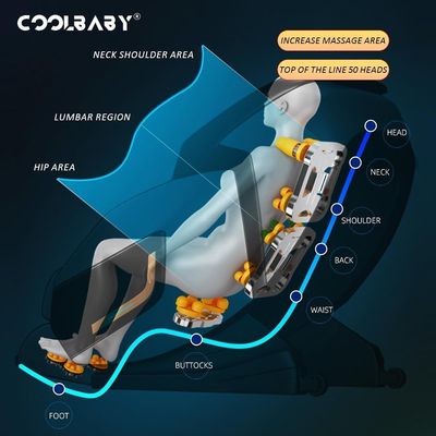 COOLBABY New Space Zero Gravity 8D Flexible Massage Head with Electric Massage Chair, HIFI Bluetooth Stereoscopic Speaker and Romantic Atmosphere Light Z9A