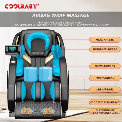 COOLBABY New Space Zero Gravity 8D Flexible Massage Head with Electric Massage Chair, HIFI Bluetooth Stereoscopic Speaker and Romantic Atmosphere Light Z9A