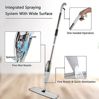 Microfiber Spray Mop for Floor Cleaning,Wet and Dry Floor Cleaner,360 Degree Spin Microfiber Dust Kitchen Mop with Washable Pads 360ML Water Tank Sprayer (UAE)