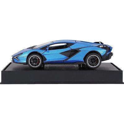 Toy Cars Lambo Sian FKP37 Metal Model Car with Light and Sound Pull Back Toy Car for Boys Age 3 + Year Old (blue)