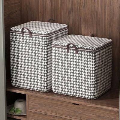 Mei Lifestyle Large Capacity Foldable Fabric Storage Bag with Striped Pattern - Non-Woven Quilt Organizer