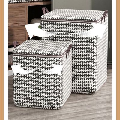 Mei Lifestyle Large Capacity Foldable Fabric Storage Bag with Striped Pattern - Non-Woven Quilt Organizer