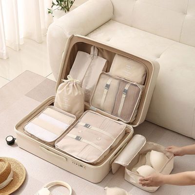 Mei Lifestyle 7-Piece Travel Storage & Luggage Organizer Set – Clothing Packing Bags for Travel