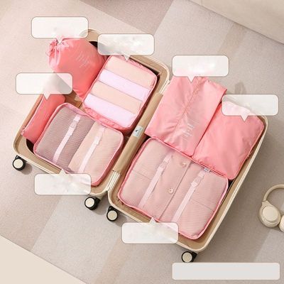 Mei Lifestyle 7-Piece Travel Storage & Luggage Organizer Set – Clothing Packing Bags for Travel