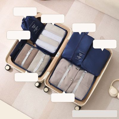 Mei Lifestyle 7-Piece Travel Storage & Luggage Organizer Set – Clothing Packing Bags for Travel