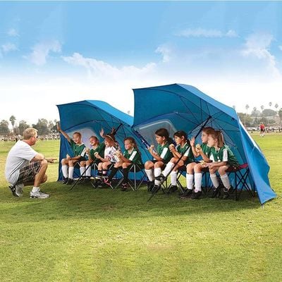 COOLBABY Umbrella Shelter,SPF 50+ Sun and Rain Canopy Umbrella for Beach and Sports Events,Blue