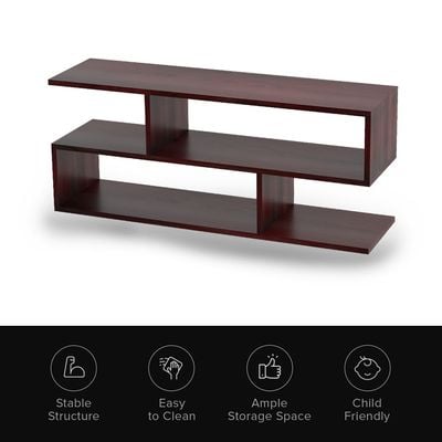 Mahmayi Modern TV Stand and Coffee Table with 2 Tier Storage Shelf, Monitor Stand for Home Office, Laptop, Printer, and TV Screen - Rose Classic