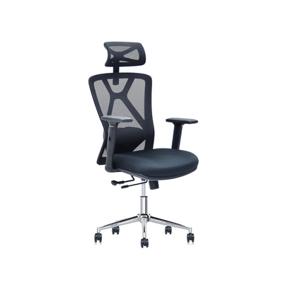  Ergonomic Office Chair – High Back Desk Chair with Adjustable Lumbar Support, 3D Metal Headrest and Armrests – 130° Computer Chair Mesh Rocking Chair, Black