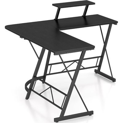 COOLBABY L Shaped Computer Desk: Sleek Design, Large Workspace, and Effortless Assembly for Your Home Office(BLACK