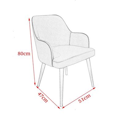 Maple Home Dining Chair Leather Curved Backrest Armrest Black Metal Legs Padded Seat Living Kitchen Office Restaurants Furniture