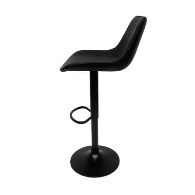 Maple Home High Bar Chair Leather 360° Roating Armless Backrest Metal Legs Footrest Counter Restaurant Pub Living Furniture