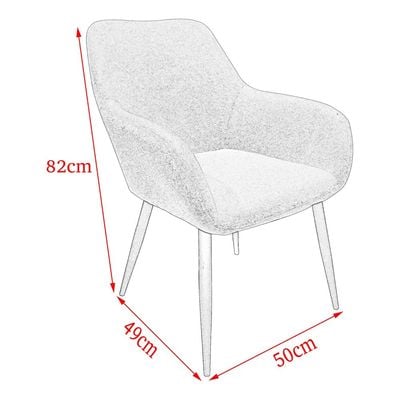 Maple Home Dining Chair Boucle Fabric Lamb Wool Curved Backrest Armrest Black Metal Legs Living Kitchen Office Restaurants Furniture