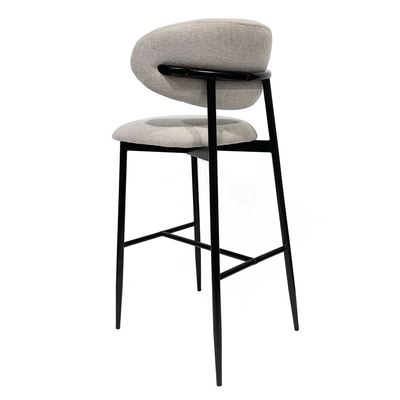 Maple Home High Bar Chair Dining Stool Fabric Curved Backrest Metal Frame Footrest Counter Seat Comfortable living kitchen cafe Restaurant Furniture