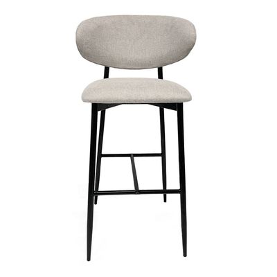 Maple Home High Bar Chair Dining Stool Fabric Curved Backrest Metal Frame Footrest Counter Seat Comfortable living kitchen cafe Restaurant Furniture