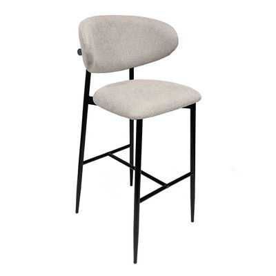 Maple Home High Bar Chair Dining Stool Fabric Curved Backrest Metal Frame Footrest Counter Seat Comfortable living kitchen cafe Restaurant Furniture