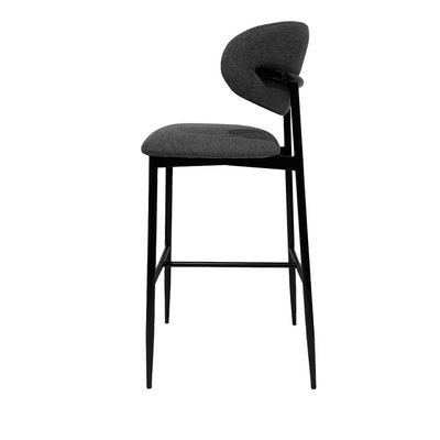 Maple Home High Bar Chair Dining Stool Fabric Curved Backrest Metal Frame Footrest Counter Seat Comfortable living kitchen cafe Restaurant Furniture