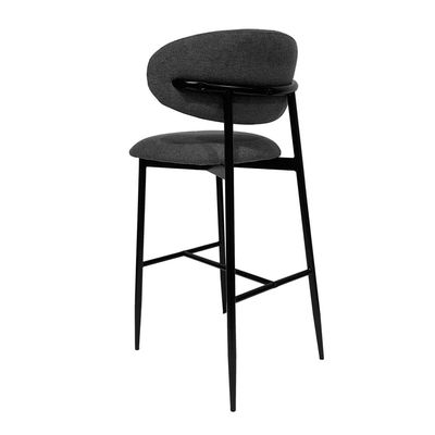 Maple Home High Bar Chair Dining Stool Fabric Curved Backrest Metal Frame Footrest Counter Seat Comfortable living kitchen cafe Restaurant Furniture