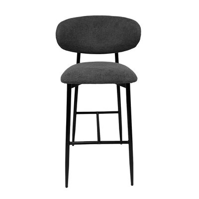 Maple Home High Bar Chair Dining Stool Fabric Curved Backrest Metal Frame Footrest Counter Seat Comfortable living kitchen cafe Restaurant Furniture