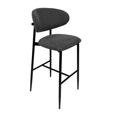 Maple Home High Bar Chair Dining Stool Fabric Curved Backrest Metal Frame Footrest Counter Seat Comfortable living kitchen cafe Restaurant Furniture