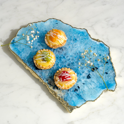 Kristal Agate Platter - Blue