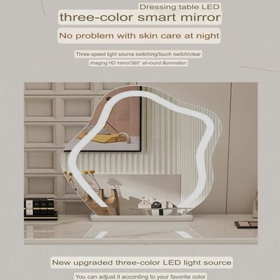 Smart Vanity Table - Dressing Table With LED Mirror and Chair - 120cm plus 80cm Adjustable - White