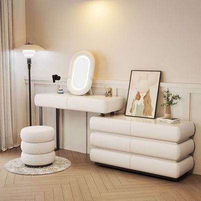 Modern Vanity Table -White Swan - Dressing Table Solid Wood Marble Top -140CM -White