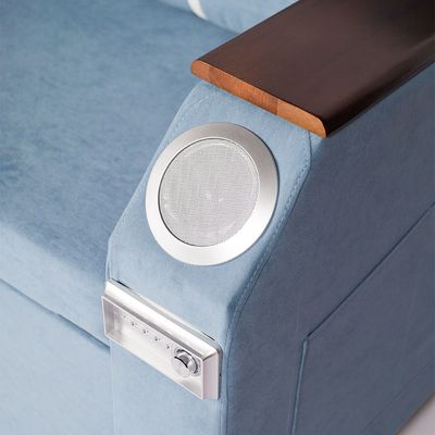 Modern Smart Sofa Bed -Multi Functions -With Bult-in Storage Space - Bluetooth Speaker - USB Ports 180Cm - Blue