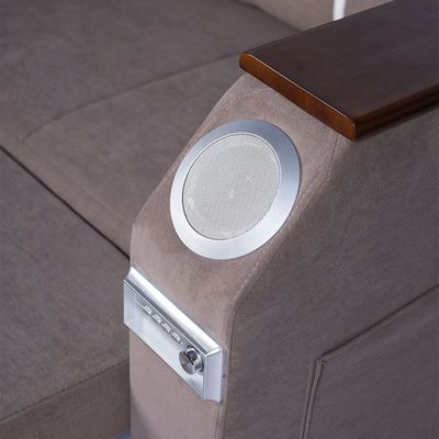 Modern Smart Sofa Bed -Multi Functions -With Bult-in Storage Space - Bluetooth Speaker - USB Ports 210Cm - Choco Brown
