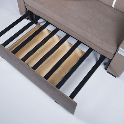 Modern Smart Sofa Bed -Multi Functions -With Bult-in Storage Space - Bluetooth Speaker - USB Ports 210Cm - Choco Brown