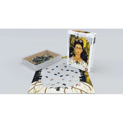 Self-Portrait W/Thorn Necklace & Hummingbird By Frida Kahlo 1000 Pieces Puzzle