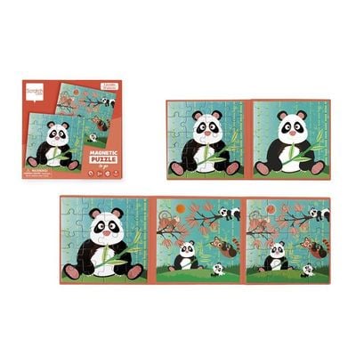 Panda 20 Pcs Magnetic Puzzle Book To Go