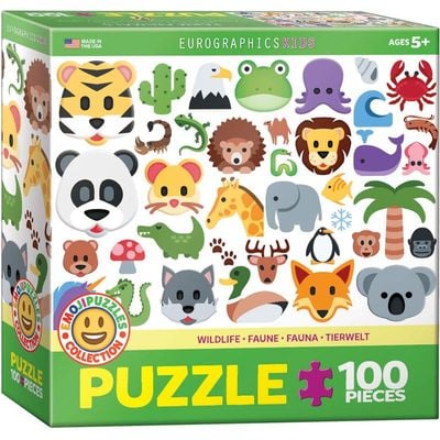 Emojipuzzle-Wild Animals 100 Piece Puzzle