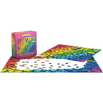 Butterfly Rainbow 1000 Piece Puzzle In A Collectible Tin