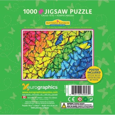 Butterfly Rainbow 1000 Piece Puzzle In A Collectible Tin