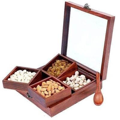 Acewood dryfruit box spice box nuts box dryfruit tray DryFruit gift box DryFruit Containers/masala box/nut container/dryfruit box/diwali gift