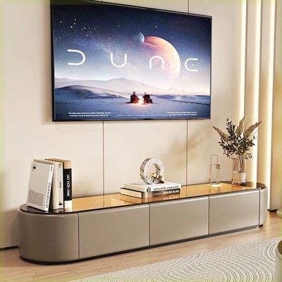 TV Coffee Tables Set - Latest Model - Glass Top With LED Light - 200cm -Brown