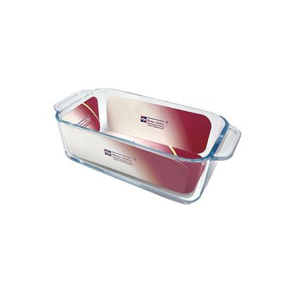 Home Maker Rectangular Glass Loaf & Baking Dish, 1.8 lt Capacity, 26.4x13 cm Diameter, 7.7 cm Height, Clear  