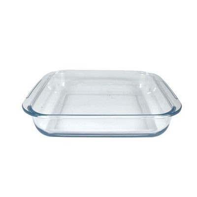 Square Glass Baking Dish, 3 lt Capacity, 32x28.5 cm Diameter, 6 cm Height, Clear