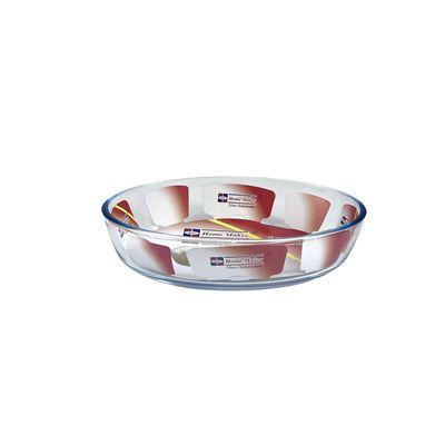 Oval Glass Baking Dish, 0.7 lt Capacity, 20.6x13.6 cm Diameter, 4.8 cm Height, Clear