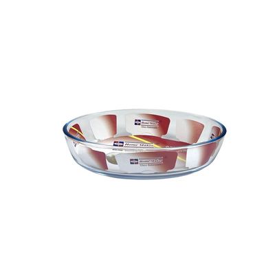 Home Maker Oval Glass Baking Dish, 0.7 lt Capacity, 20.6x13.6 cm Diameter, 4.8 cm Height, Clear