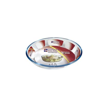 Oval Glass Baking Dish, 0.7 lt Capacity, 20.6x13.6 cm Diameter, 4.8 cm Height, Clear